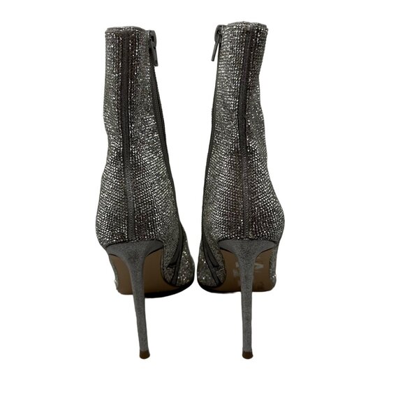 Steve Madden Finley-R Rhinestone Embellished Peep Toe Stiletto Boots Size 5.5 - Picture 3 of 11